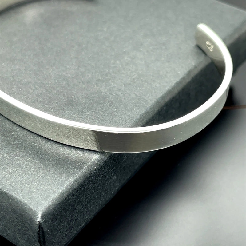 Silver Flat Plain Design Cuff Bangle | Shop Online Sarraf Jewellers UK