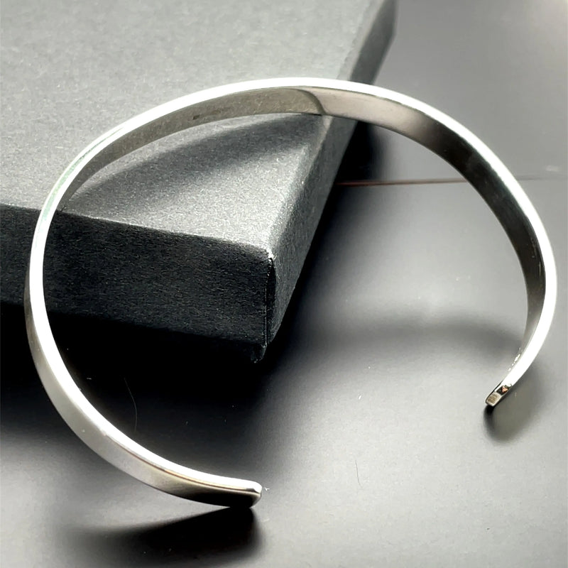 Silver Flat Plain Design Cuff Bangle | Shop Online Sarraf Jewellers UK