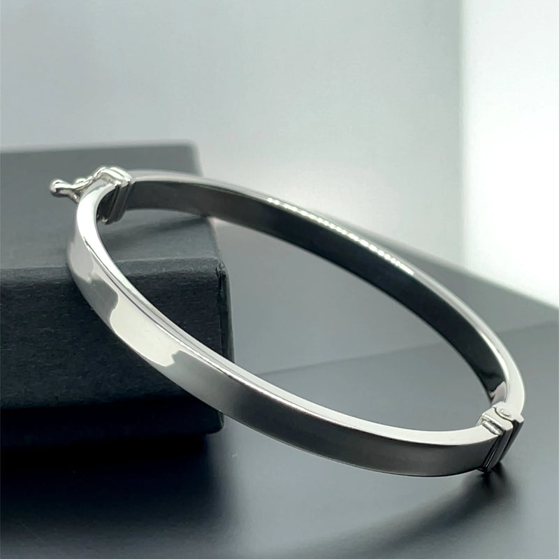 Silver Baby Plain Hinged Bangle | Shop Online Sarraf Jewellers UK