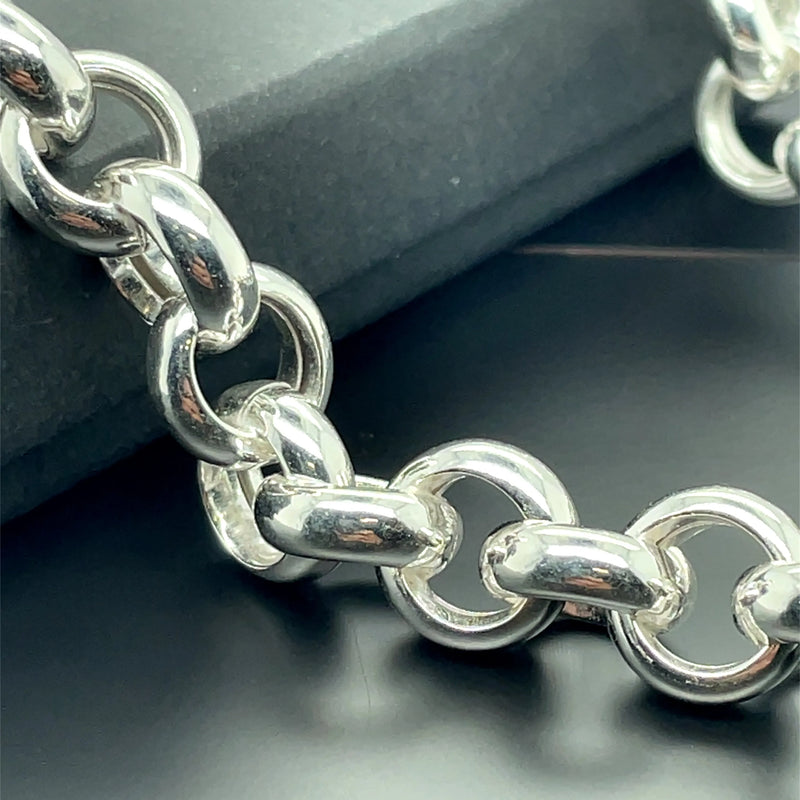 Silver Belcher Chain Plain Thick Design UK Hallmarked | Shop Online Sarraf Jewellers UK