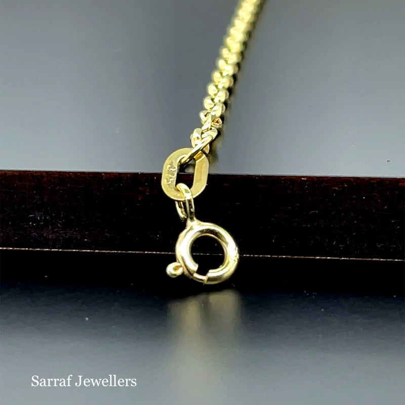 9ct Gold Belcher Chain Diamond Cut Hollow Necklace | Sarraf Jewellers UK