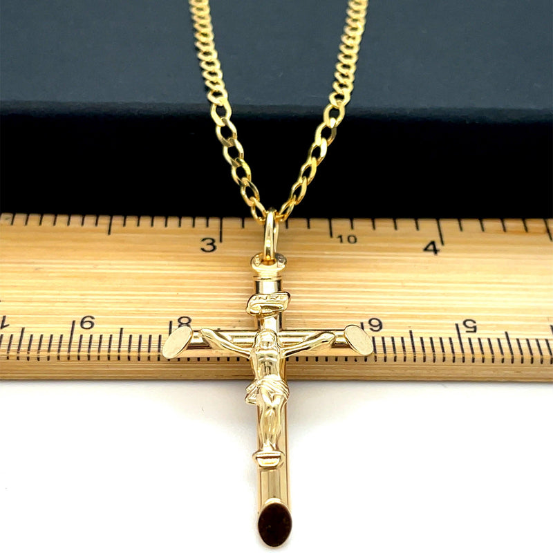 Crucifix Gold Cross, 9k Gold Pendant Cross For Men, Cross For Women, Cross Pendant, Genuine Cross Pendant - Sarraf Jewellers