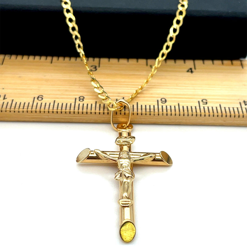 Crucifix Gold Cross, 9k Gold Pendant Cross For Men, Cross For Women, Cross Pendant, Genuine Cross Pendant - Sarraf Jewellers