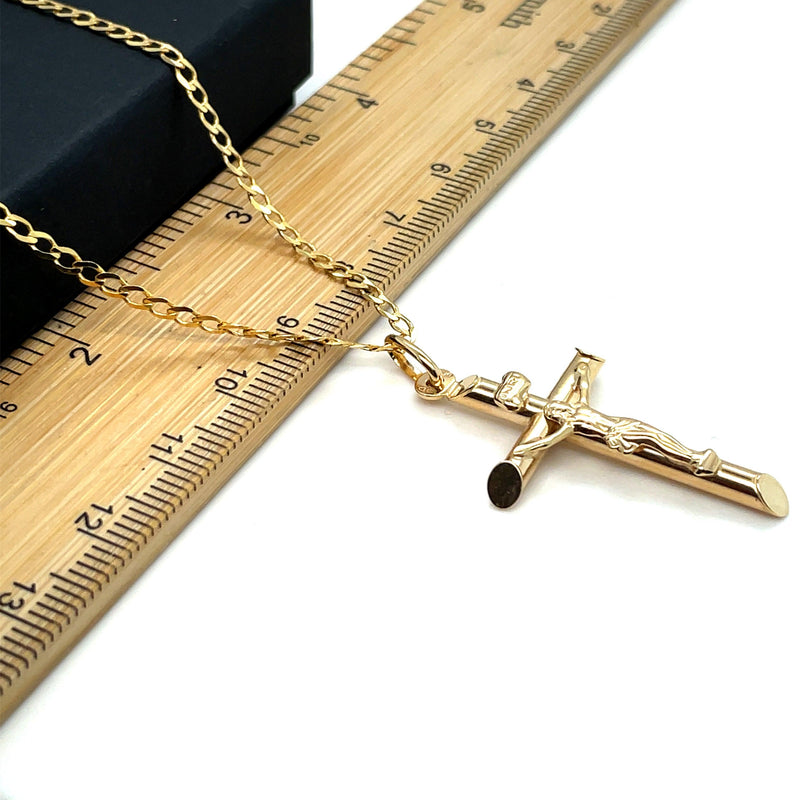 Crucifix Gold Cross, 9k Gold Pendant Cross For Men, Cross For Women, Cross Pendant, Genuine Cross Pendant - Sarraf Jewellers