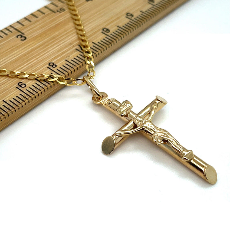 Crucifix Gold Cross, 9k Gold Pendant Cross For Men, Cross For Women, Cross Pendant, Genuine Cross Pendant - Sarraf Jewellers