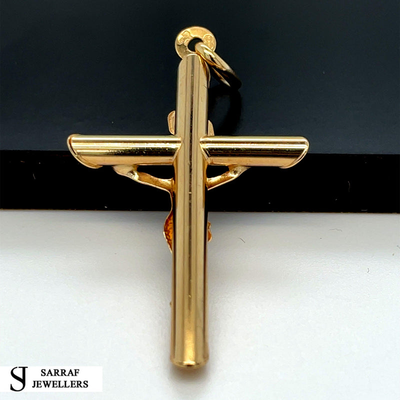 Crucifix Gold Cross, 9k Gold Pendant Cross For Men, Cross For Women, Cross Pendant, Genuine Cross Pendant - Sarraf Jewellers