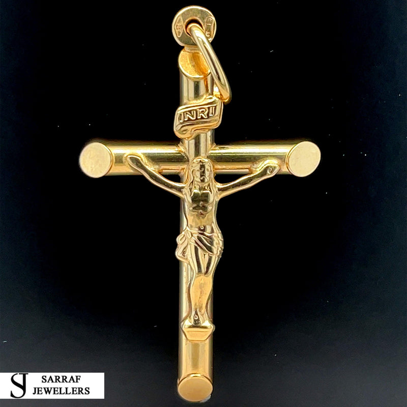 Crucifix Gold Cross, 9k Gold Pendant Cross For Men, Cross For Women, Cross Pendant, Genuine Cross Pendant - Sarraf Jewellers