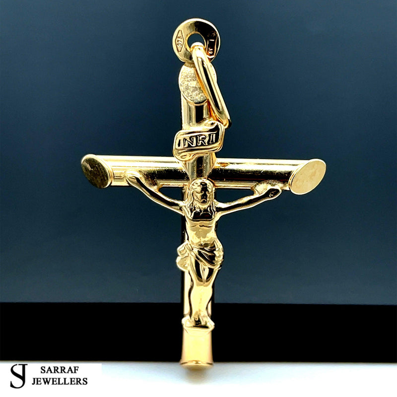 Crucifix Gold Cross, 9k Gold Pendant Cross For Men, Cross For Women, Cross Pendant, Genuine Cross Pendant - Sarraf Jewellers