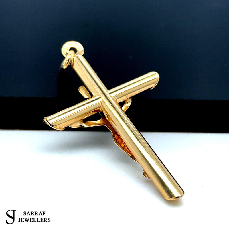 Crucifix Gold Cross, 9k Gold Pendant Cross For Men, Cross For Women, Cross Pendant, Genuine Cross Pendant - Sarraf Jewellers