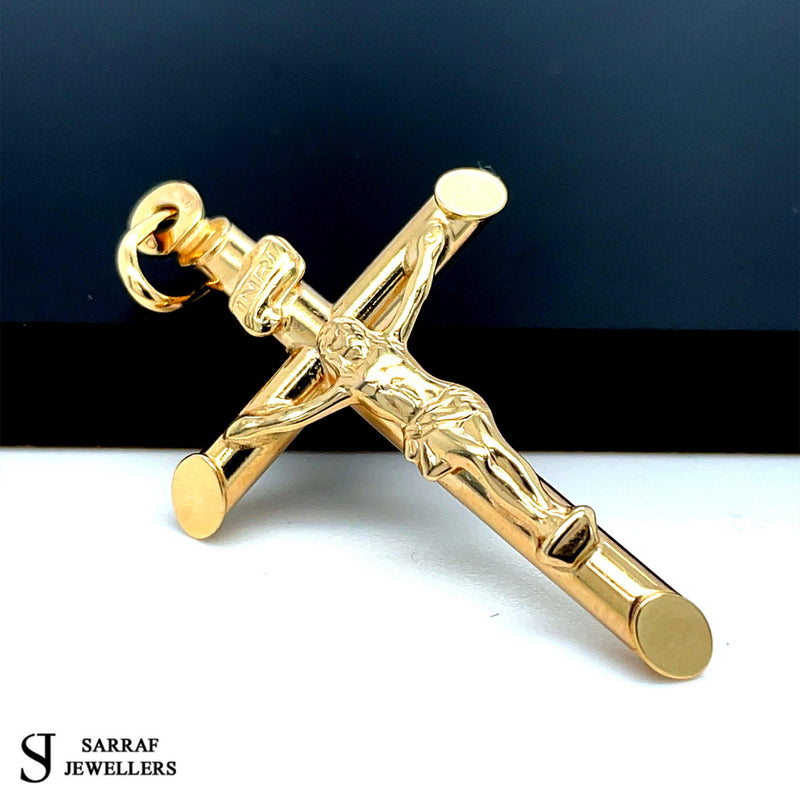 Crucifix Gold Cross, 9k Gold Pendant Cross For Men, Cross For Women, Cross Pendant, Genuine Cross Pendant - Sarraf Jewellers