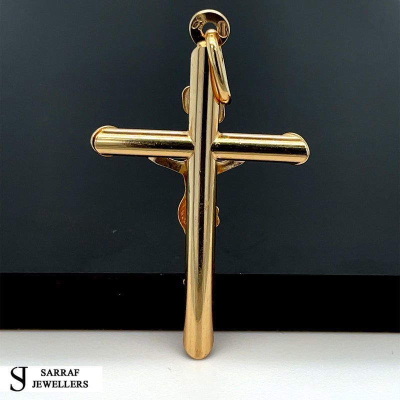 Crucifix Gold Cross, 9k Gold Pendant Cross For Men, Cross For Women, Cross Pendant, Genuine Cross Pendant - Sarraf Jewellers