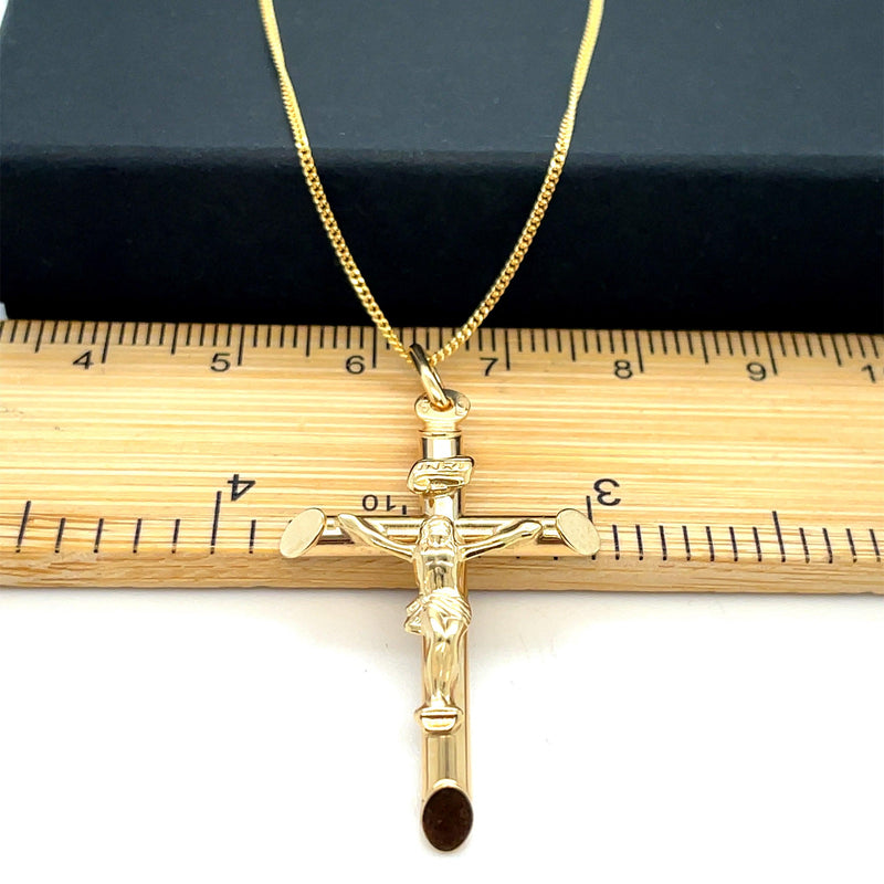 Crucifix Gold Cross, 9k Gold Pendant Cross For Men, Cross For Women, Cross Pendant, Genuine Cross Pendant - Sarraf Jewellers