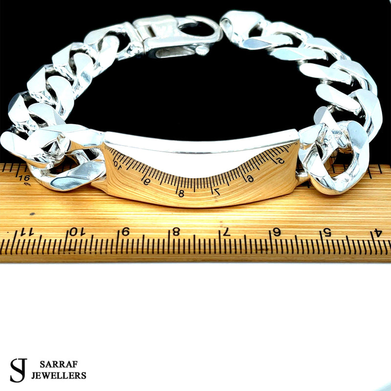 Cuban Curb ID BRACELET 925 SOLID Sterling Silver Heavy Mens Royal Jewellery NEW* - Sarraf Jewellers