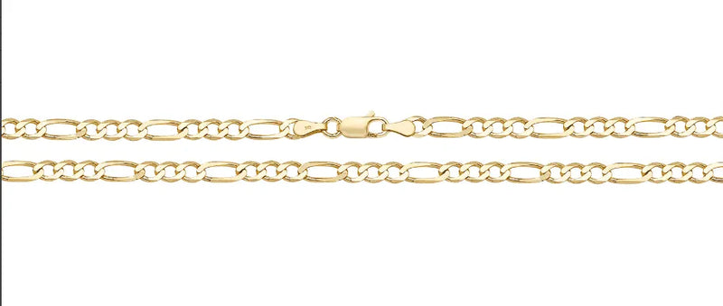 Figaro Bracelet 9ct Yellow Gold For Women | Sarraf Jewellers UK - Sarraf Jewellers