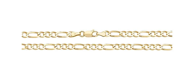 Figaro Bracelet 9ct Yellow Gold For Women | Sarraf Jewellers UK - Sarraf Jewellers