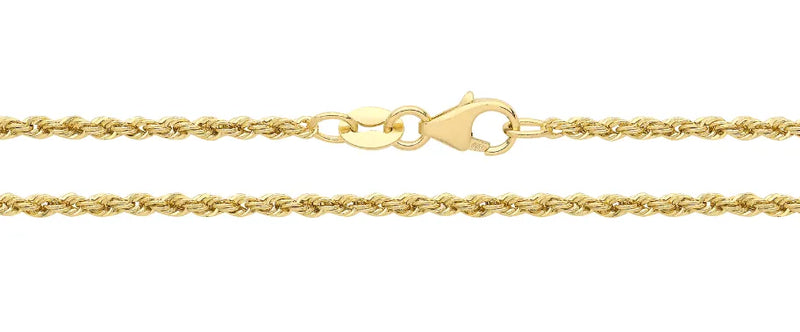 Fine Solid Rope Chain 9ct Yellow Gold | Shop Online Sarraf Jewellers - Sarraf Jewellers