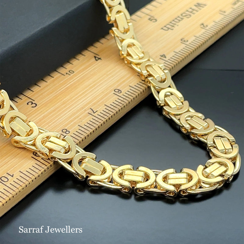 Flat Byzantine Bracelet 9ct Yellow Gold | Shop Online Sarraf Jewellers UK - Sarraf Jewellers