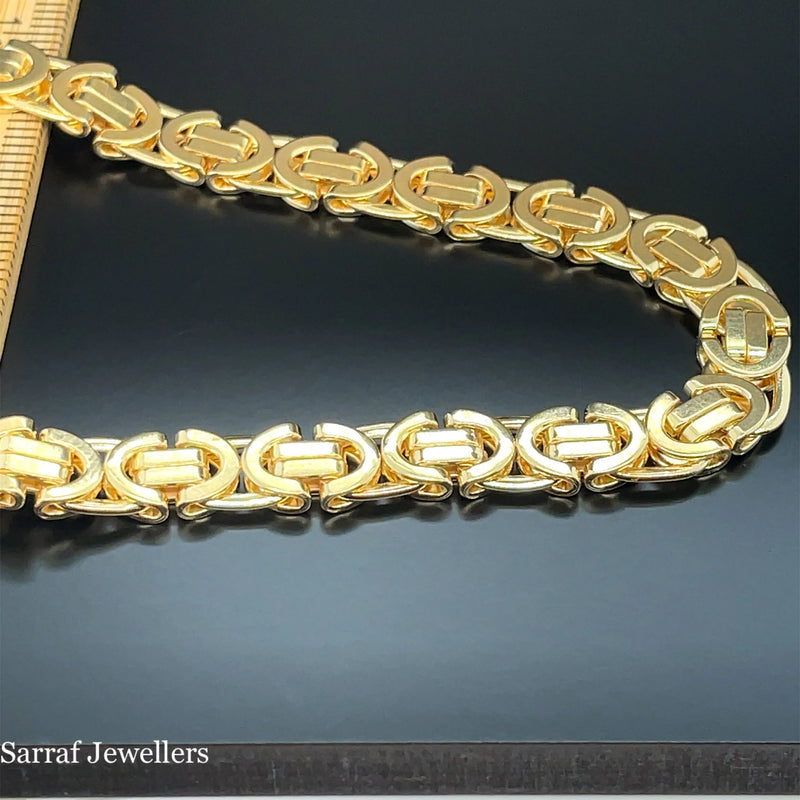 Flat Byzantine Bracelet 9ct Yellow Gold | Shop Online Sarraf Jewellers UK - Sarraf Jewellers