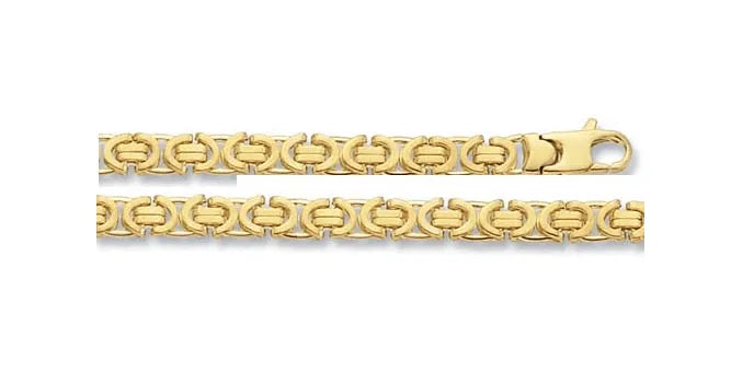 Flat Byzantine Bracelet 9ct Yellow Gold | Shop Online Sarraf Jewellers UK - Sarraf Jewellers