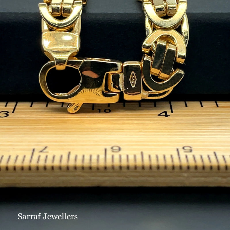 Flat Byzantine Bracelet 9ct Yellow Gold | Shop Online Sarraf Jewellers UK - Sarraf Jewellers