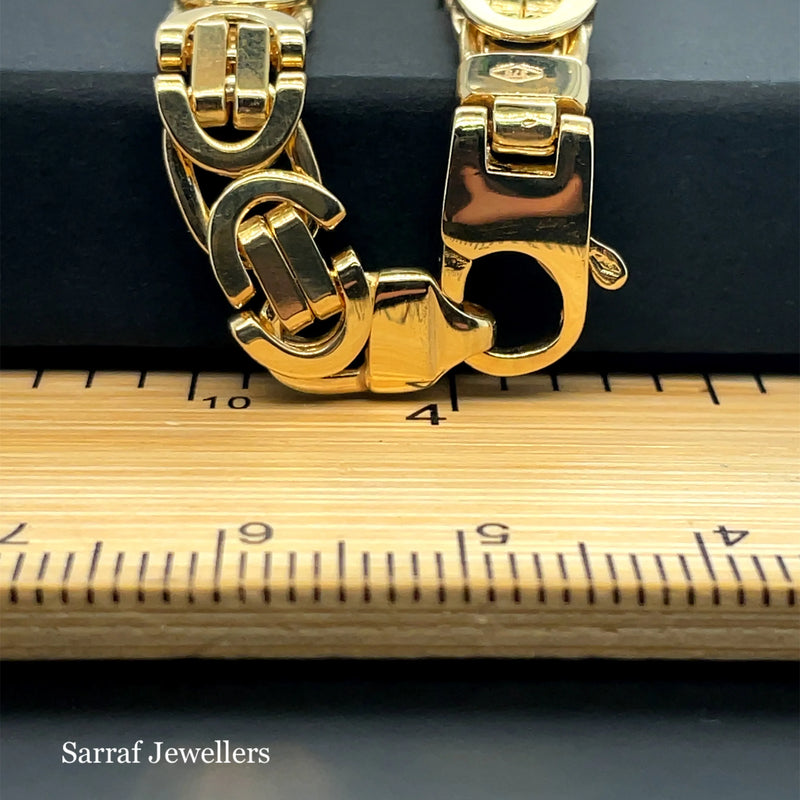 Flat Byzantine Bracelet 9ct Yellow Gold | Shop Online Sarraf Jewellers UK - Sarraf Jewellers