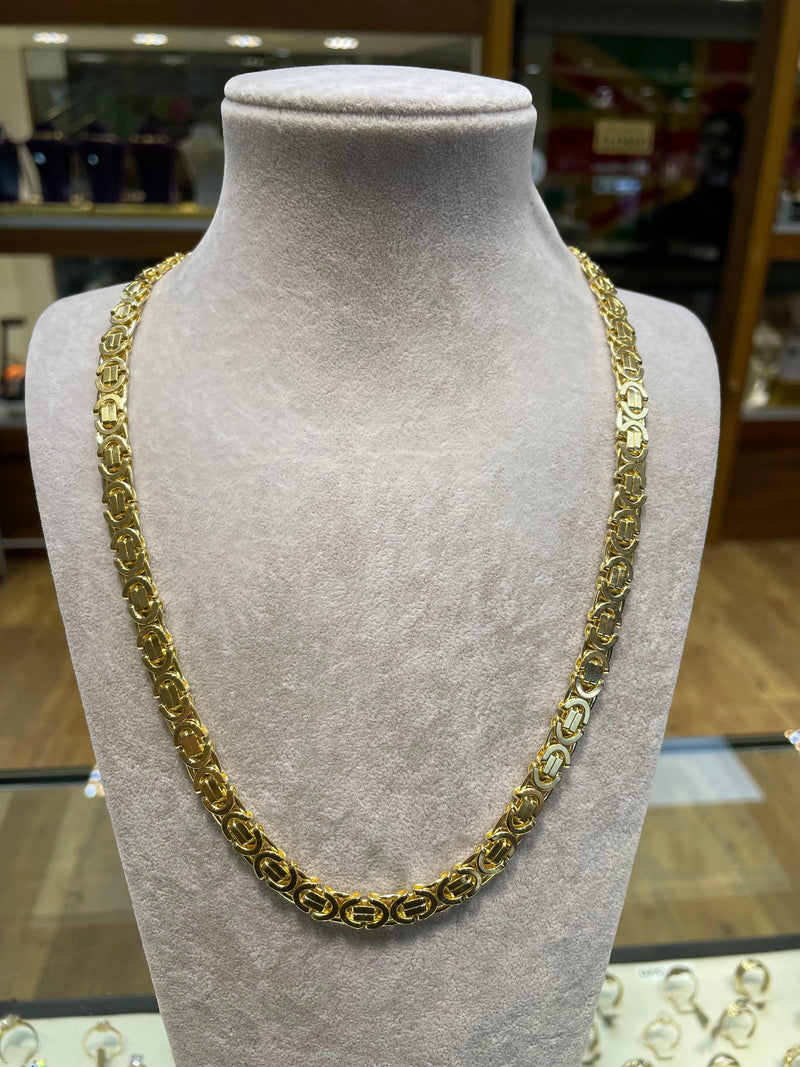 Flat Byzantine Chain 9ct Gold Necklace | Shop Online Sarraf Jewellers - Sarraf Jewellers