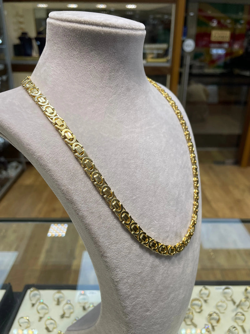 Flat Byzantine Chain 9ct Gold Necklace | Shop Online Sarraf Jewellers - Sarraf Jewellers