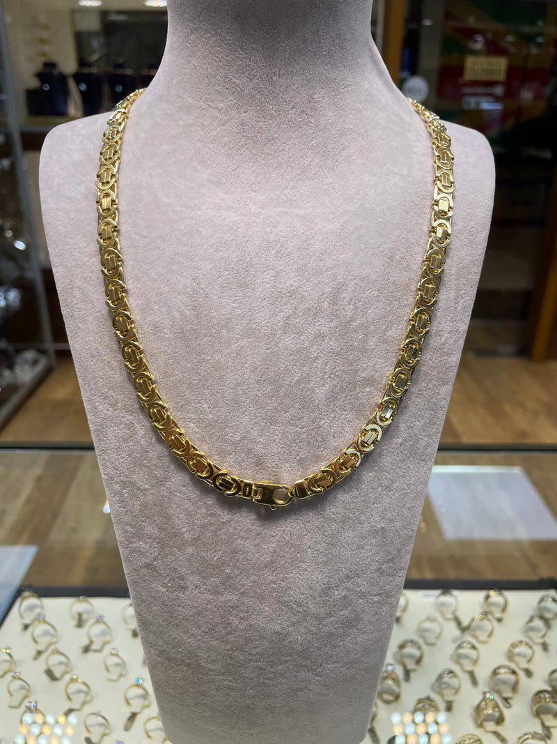 Flat Byzantine Chain 9ct Gold Necklace | Shop Online Sarraf Jewellers - Sarraf Jewellers