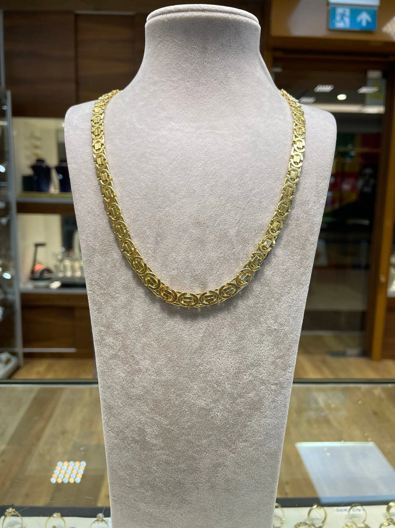 Flat Byzantine Chain 9ct Gold Necklace | Shop Online Sarraf Jewellers - Sarraf Jewellers