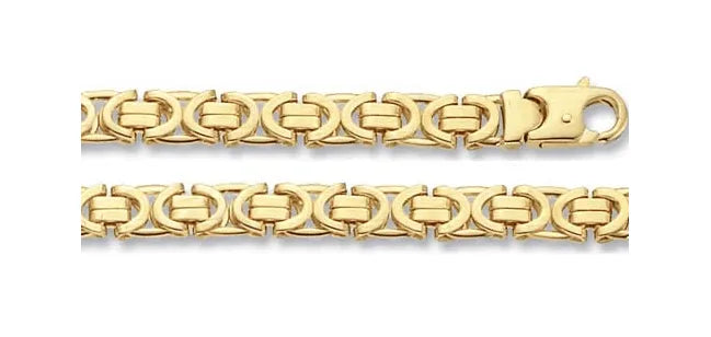 Flat Byzantine Chain 9ct Yellow Gold | Shop Online Sarraf Jewellers UK - Sarraf Jewellers