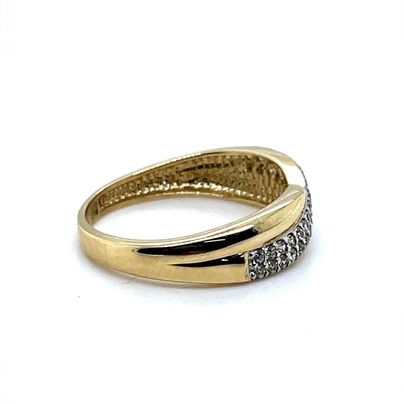 Gold Ring, 9ct Gold Ring, Simple Gold Ring, Ladies Gold Ring, Yellow Gold Cz Ring - Sarraf Jewellers