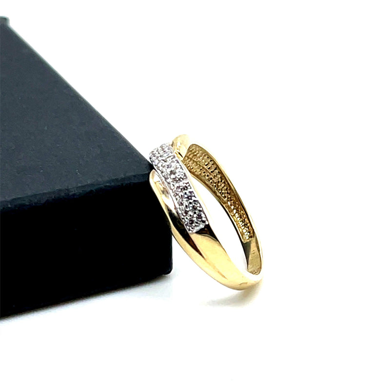 Gold Ring, 9ct Gold Ring, Simple Gold Ring, Ladies Gold Ring, Yellow Gold Cz Ring - Sarraf Jewellers