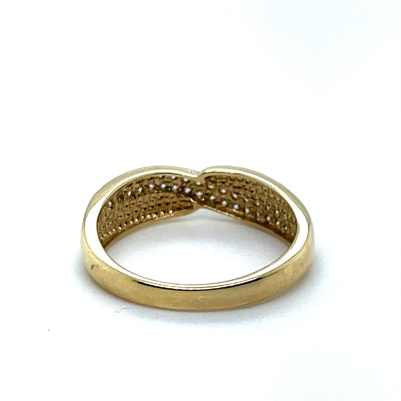 Gold Ring, 9ct Gold Ring, Simple Gold Ring, Ladies Gold Ring, Yellow Gold Cz Ring - Sarraf Jewellers