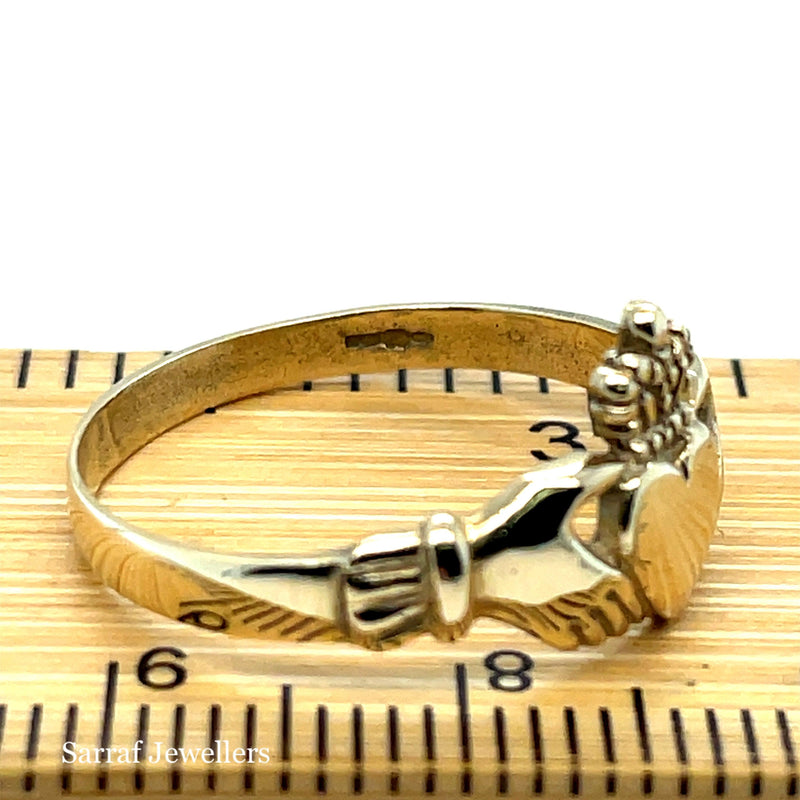 Gold Ring, Irish Claddagh Gold Ring, Traditional Ring, 9ct Gold Irish Ring - Sarraf Jewellers