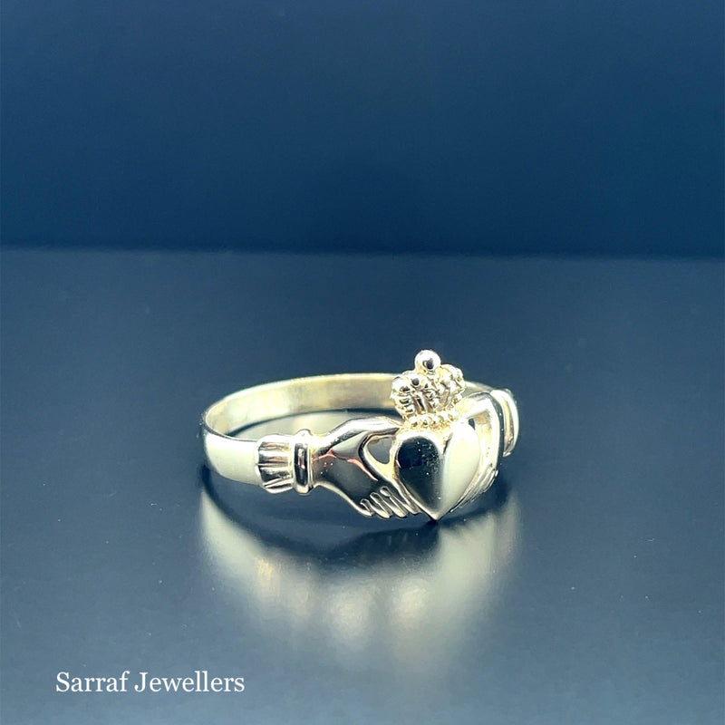 Gold Ring, Irish Claddagh Gold Ring, Traditional Ring, 9ct Gold Irish Ring - Sarraf Jewellers