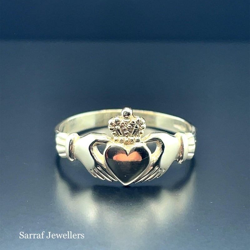 Gold Ring, Irish Claddagh Gold Ring, Traditional Ring, 9ct Gold Irish Ring - Sarraf Jewellers