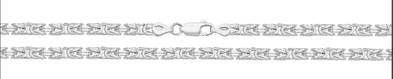 Ladies 925 Sterling Silver Square Byzantine Bali Bracelets Plain Design UK Hallmarked | Shop Online Sarraf Jewellers UK - Sarraf Jewellers