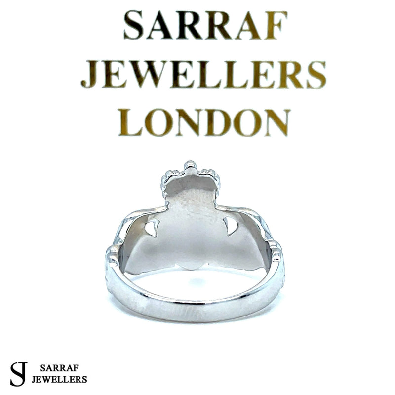 Ladies Irish Claddagh Rings 925 Sterling Silver Plain Design UK Hallmarked | Shop Online Sarraf Jewellers UK - Sarraf Jewellers