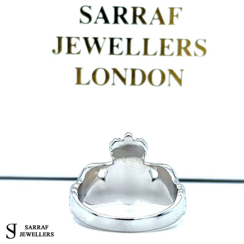 Ladies Irish Claddagh Rings 925 Sterling Silver Plain Design UK Hallmarked | Shop Online Sarraf Jewellers UK - Sarraf Jewellers