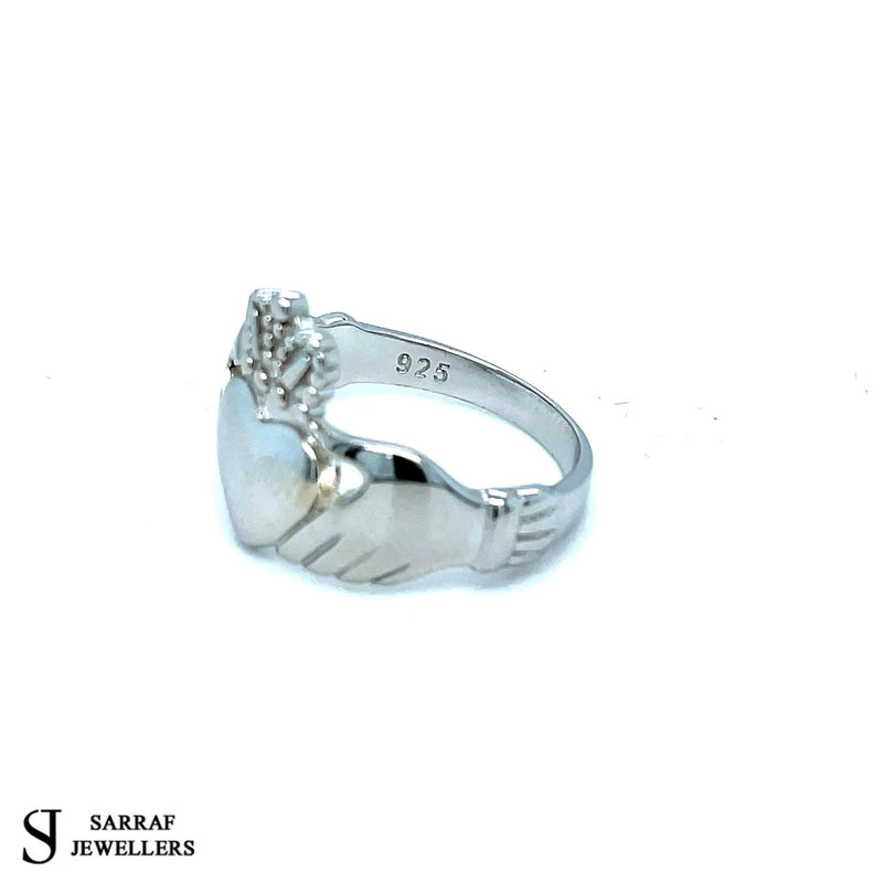 Ladies Irish Claddagh Rings 925 Sterling Silver Plain Design UK Hallmarked | Shop Online Sarraf Jewellers UK - Sarraf Jewellers