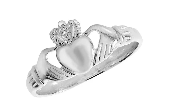 Ladies Irish Claddagh Rings 925 Sterling Silver Plain Design UK Hallmarked | Shop Online Sarraf Jewellers UK - Sarraf Jewellers