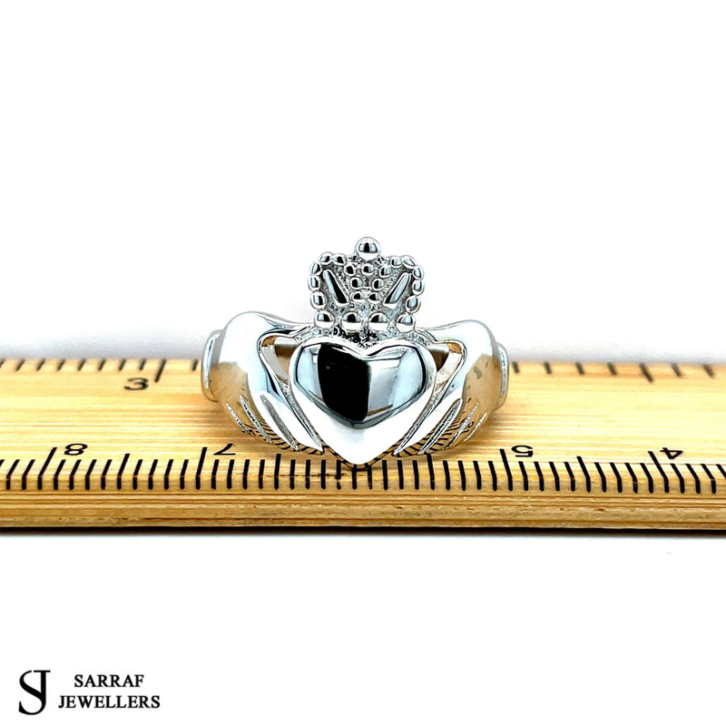 Ladies Irish Claddagh Rings 925 Sterling Silver Plain Design UK Hallmarked | Shop Online Sarraf Jewellers UK - Sarraf Jewellers