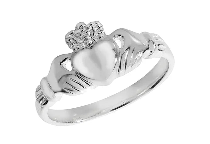 Ladies Irish Claddagh Rings 925 Sterling Silver Plain Design UK Hallmarked | Shop Online Sarraf Jewellers UK - Sarraf Jewellers