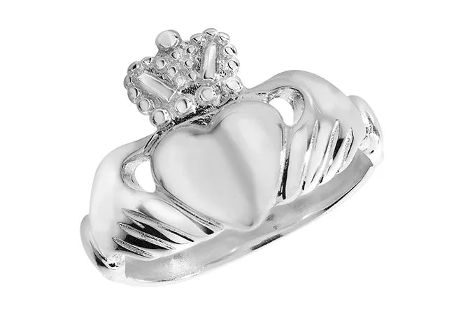 Ladies Irish Claddagh Rings 925 Sterling Silver Plain Design UK Hallmarked | Shop Online Sarraf Jewellers UK - Sarraf Jewellers