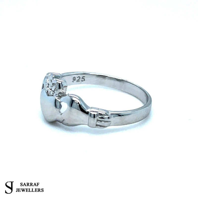 Ladies Irish Claddagh Rings 925 Sterling Silver Plain Design UK Hallmarked | Shop Online Sarraf Jewellers UK - Sarraf Jewellers