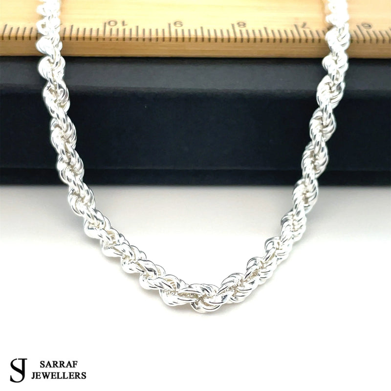 Ladies Silver Rope Bracelets Plain Design UK Hallmarked | Shop Online Sarraf Jewellers UK - Sarraf Jewellers