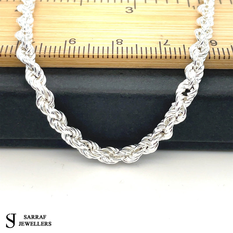 Ladies Silver Rope Bracelets Plain Design UK Hallmarked | Shop Online Sarraf Jewellers UK - Sarraf Jewellers