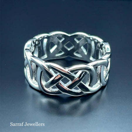 Men's Silver Celtic Ring Plain Design UK Hallmarked | Shop Online Sarraf Jewellers UK - Sarraf Jewellers