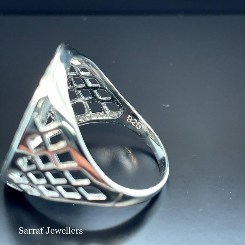 Mens Silver St. George Ring Dragon Slayer Plain Design UK Hallmarked | Shop Online Sarraf Jewellers UK - Sarraf Jewellers