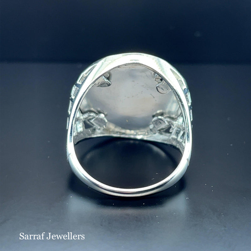 Mens Silver St. George Ring Dragon Slayer Plain Design UK Hallmarked | Shop Online Sarraf Jewellers UK - Sarraf Jewellers